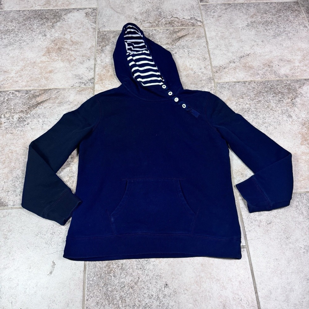 Lauren Ralph Lauren Sweater Woman's Medium Blue Striped Hoodie Pullover
